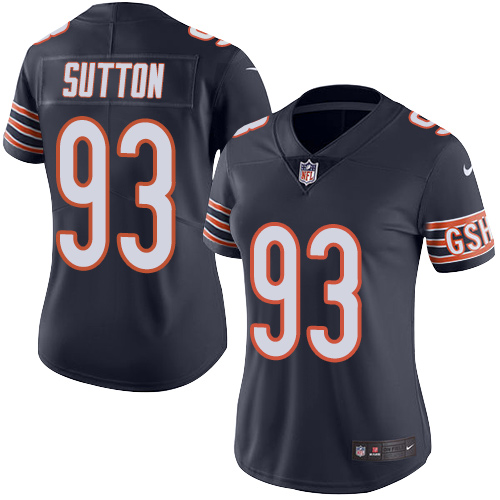 Women's Limited Will Sutton Nike Jersey Navy Blue - #93 Rush NFL Chicago Bears